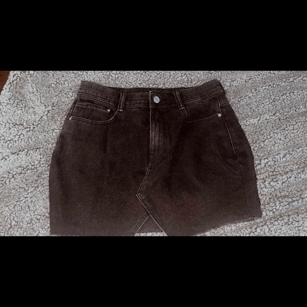 Zara black denim skirt